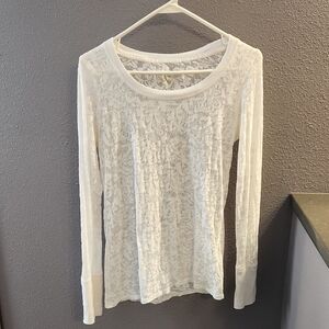 White Fitted Burnout Top